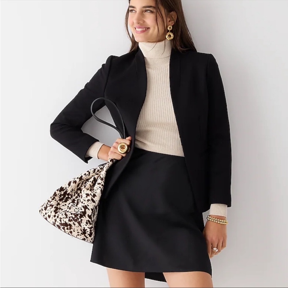 J Crew Going Out Blazer In Stretch Twill In Black